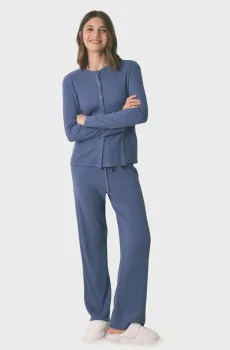 Женская синяя пижама (кофта, брюки) Синий S womensecret 3592447