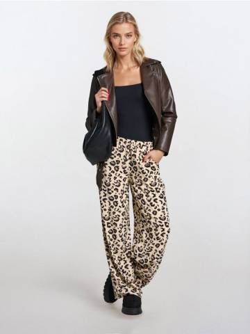 Віскозні штани широкого крою - різнобарвний Віскозні штани широкого крою - різнобарвний