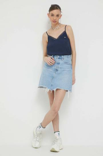 Топ Tommy Jeans женский цвет синий Топ Tommy Jeans женский цвет синий