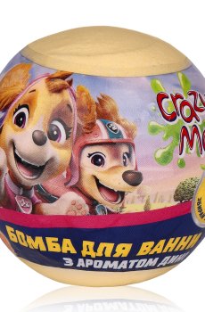 Бомбы шипучие для ванны Crazy Mo Щенячий патруль с джибитсом, с сюрпризом, с ароматом дыни, 140 г