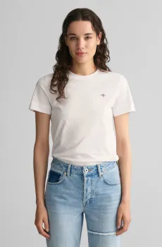 Женская белая футболка REG SHIELD SS T-SHIRT Белый XS Gant 4200200