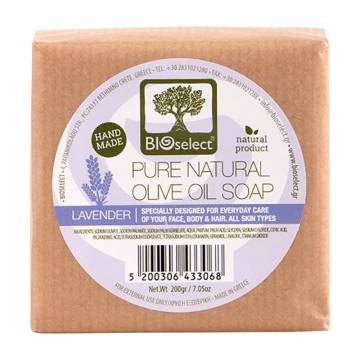 Натуральное мыло с оливковым маслом для лица, тела и волос BIOselect Olive Oil Soap Lavender с ароматом лаванды, 200 г Натуральное мыло с оливковым маслом для лица, тела и волос BIOselect Olive Oil Soap Lavender с ароматом лаванды, 200 г