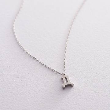 Серебряное колье с буквой Д 18962б Серебряное колье с буквой Д 18962б