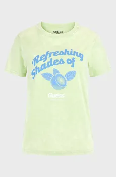 Женская салатовая футболка RN FRUITS TEE Салатовый S Guess W3GI24.I3Z14