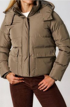 Куртка на блискавці з капюшоном - оливковий