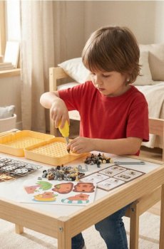 Набір для закручування з мотивом капібари у валізці - бежевий