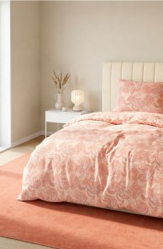 Комплект постільної білизни з квітковим мотивом - кораловий