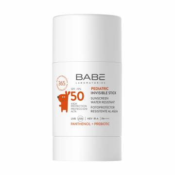 Детский солнцезащитный невидимый стик BABE Laboratorios Pediatric Invisible Stick SPF 50 с пантенолом и пребиотиком, 30 г