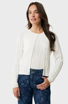 Женский белый кардиган PEONY classic ajour cardigan Белый S Mexx MF006600451W