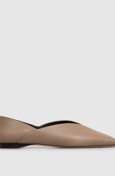 Коричневые кожаные балетки AOCA