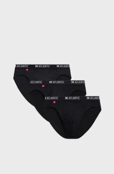 Мужские черные брифы (3 шт) Черный XXL Atlantic 3MP-174