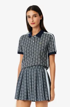 Женское черное поло Monogram Черный 34 Lacoste DF3364525