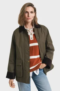 Женская темно-зеленая вощеная куртка WAXED COTTON BARN Зеленый XS Gant 4700382