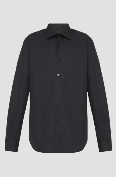 Мужская черная рубашка с узором Черный 45 Karl Lagerfeld 553684.605000;990