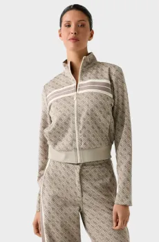 Женская бежевая спортивная кофта с узором Бежевый S Guess V6GQ06.K2957;FMC4
