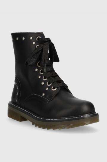 Детские кожаные ботинки Pom Dapi SID HI STUD цвет чёрный