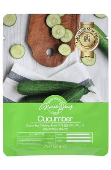 Тканевая маска для лица Grace Day Cellulose Mask с экстрактом огурца, 27 мл