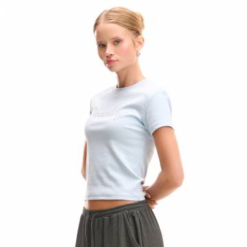 Cropp - Футболка з аплікацією - блідо-блакитний Cropp - Футболка з аплікацією - блідо-блакитний