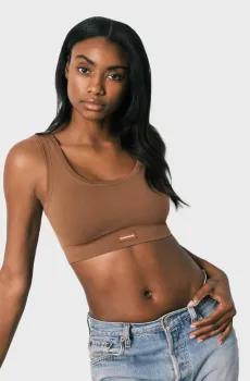Женский коричневый топ Cozy Коричневый XL womensecret 4277853