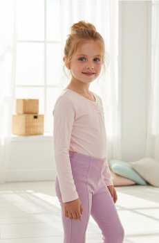 Боді з довгим рукавом - пастельний рожевий