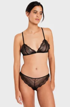 Женские черные трусики-танга ROSACE Черный S Etam 6546337