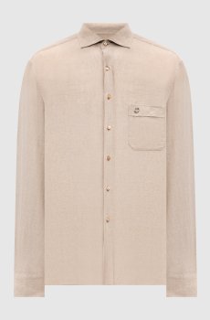 Бежевая рубашка из льна