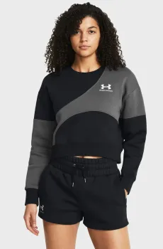 Женский черный свитшот Essential Fleece Crop Crew Черный XS Under Armour 1382721-001
