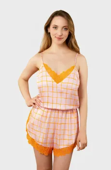 Женский розовый комбинезон в клетку Розовый L brabrabra HOM2423008