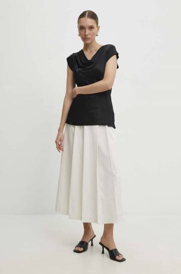 Юбка Answear Lab цвет белый maxi расклешённая Юбка Answear Lab цвет белый maxi расклешённая