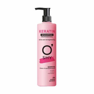 Бессульфатный шампунь для волос Oshy Keratin Shampoo Professional Блеск и выпрямление, 400 мл Бессульфатный шампунь для волос Oshy Keratin Shampoo Professional Блеск и выпрямление, 400 мл