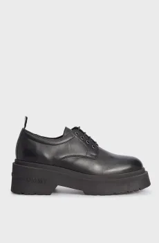 Женские черные кожаные дерби TJW AVA LACE UP Черный 40 Tommy Jeans EN0EN02219