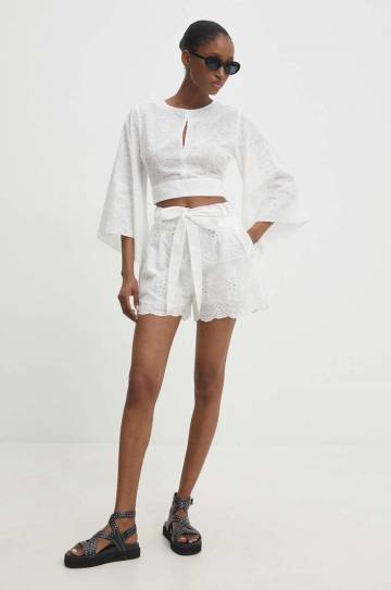 Хлопковая блузка Answear Lab женская цвет бежевый однотонная Хлопковая блузка Answear Lab женская цвет бежевый однотонная