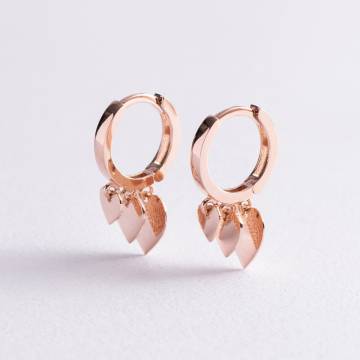 Золотые серьги "Сердечки" с07570 Золотые серьги "Сердечки" с07570