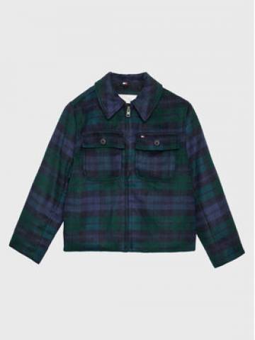 Tommy Hilfiger Демісезонна куртка Check Shacket KG0KG07058 D Cиній Regular Fit Tommy Hilfiger Демісезонна куртка Check Shacket KG0KG07058 D Cиній Regular Fit