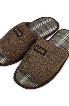 Мужские комнатные тапочки 2Step открытые, коричневые, размер 41-42 (WMSL2024-2-Br)