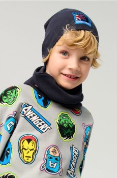 Набір: Шапка з хомутом Marvel - темно-сірий