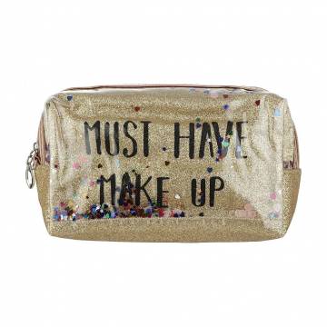 Косметичка Cosmo Shop Must Have Make Up, 18.5*10.5*7.5 см, золотая, 1 шт (CS1137G)