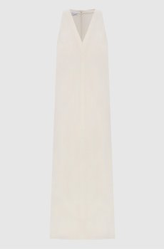 Платье цвета айвори с льном