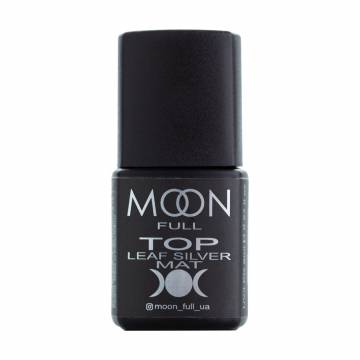 Матовый топ для гель-лака Moon Full Top Leaf Matt без липкого слоя Silver, 8 мл Матовый топ для гель-лака Moon Full Top Leaf Matt без липкого слоя Silver, 8 мл