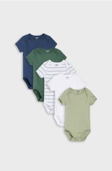 Бавовняне боді, 5 шт. - темно-синій