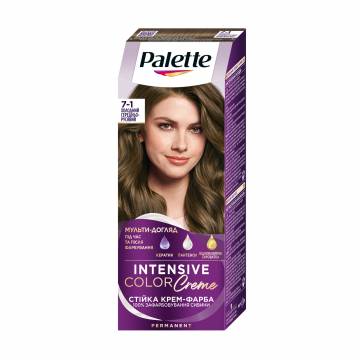 Стойкая крем-краска для волос Palette Интенсивный цвет, 7-1 Холодный средне-русый, 110 мл Стойкая крем-краска для волос Palette Интенсивный цвет, 7-1 Холодный средне-русый, 110 мл
