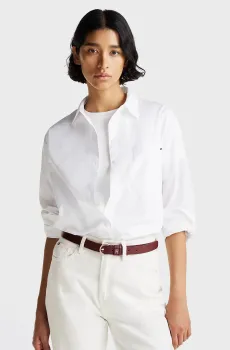Женская белая рубашка ESS POPLIN EASY FIT SHIRT Белый XS Tommy Hilfiger WW0WW45612