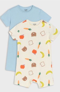 Бавовняний ромпер 2 pack - кремовий