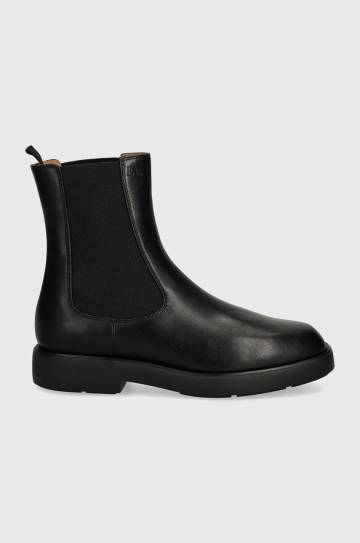 Кожаные полусапожки Emporio Armani цвет чёрный на плоском ходу EW000425 AF11991 UC001 Кожаные полусапожки Emporio Armani цвет чёрный на плоском ходу EW000425 AF11991 UC001