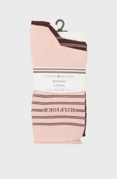 Женские носки в полоску (2 пары) TH WOMEN  SOCK  LOGO STRIPE Разноцветный 35-38 Tommy Hilfiger 701229853