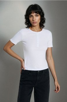 Ребриста блуза з віскози - білий