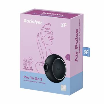 Вакуумный клиторальный стимулятор Satisfyer Pro To Go 3 Double Air Pulse Vibrator черный, 1 шт Вакуумный клиторальный стимулятор Satisfyer Pro To Go 3 Double Air Pulse Vibrator черный, 1 шт