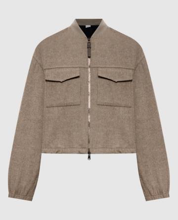 Коричневый бомбер из шерсти
