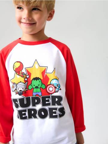 Лонгслів Marvel Kawaii Art Collection - червоний Лонгслів Marvel Kawaii Art Collection - червоний