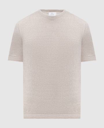 Бежевая футболка с леном